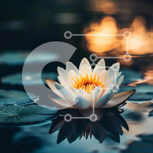 Intra Συλλεκτικό Ξύλινο Παζλ Plywood  4mm - Νούφαρο σε μια ήρεμη λίμνη Σε Ξύλινο Κουτί - Διαστάσεις: 10x10 cm – 25 κομμάτια