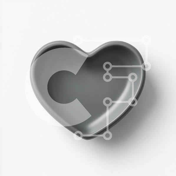 Intra Συλλεκτικό Ξύλινο Παζλ Plywood  4mm - Γκρι μπολ σε σχήμα καρδιάς σε ανοιχτόχρωμο φόντο Σε Ξύλινο Κουτί - Διαστάσεις: 10x10 cm – 25 κομμάτια