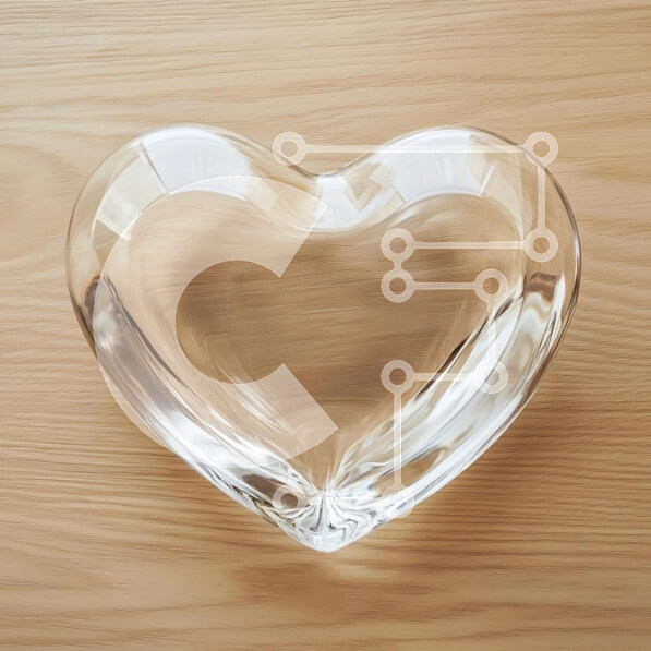 Intra Συλλεκτικό Ξύλινο Παζλ Plywood  4mm - Γυάλινο μπολ σε σχήμα καρδιάς σε ξύλινη επιφάνεια Σε Ξύλινο Κουτί - Διαστάσεις: 10x10 cm – 25 κομμάτια