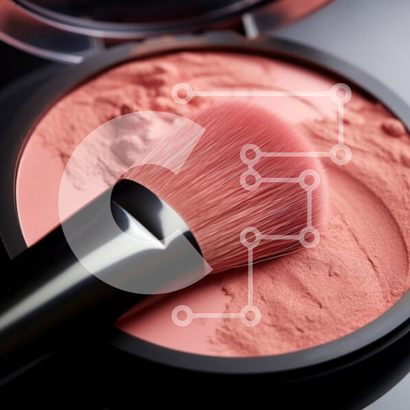 Σετ των 2 Intra Συλλεκτικό Ξύλινο Παζλ Plywood  4mm - Blush Compact and Brush Σε Ξύλινο Κουτί - Διαστάσεις: 10x10 cm – 25 κομμάτια