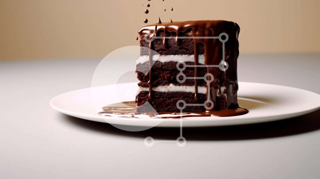 Σετ των 2 Intra Συλλεκτικό Ξύλινο Παζλ Plywood  4mm - Παρακμιακή φέτα κέικ σοκολάτας με σάλτσα Σε Ξύλινο Κουτί - Διαστάσεις: 10x10 cm – 25 κομμάτια