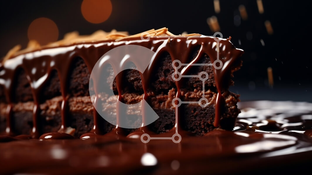 Σετ των 2 Intra Συλλεκτικό Ξύλινο Παζλ Plywood  4mm - Decadent κέικ σοκολάτας με σάλτσα Σε Ξύλινο Κουτί - Διαστάσεις: 10x10 cm – 25 κομμάτια