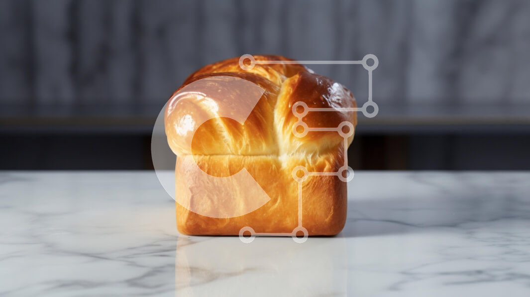 Σετ των 2 Intra Συλλεκτικό Ξύλινο Παζλ Plywood  4mm - Φρεσκοψημένο καρβέλι ψωμί σε μαρμάρινο πάγκο Σε Ξύλινο Κουτί - Διαστάσεις: 10x10 cm – 25 κομμάτια