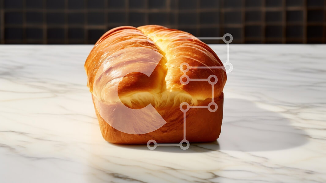 Σετ των 2 Intra Συλλεκτικό Ξύλινο Παζλ Plywood  4mm - Φρεσκοψημένο καρβέλι ψωμί σε μαρμάρινη επιφάνεια Σε Ξύλινο Κουτί - Διαστάσεις: 10x10 cm – 25 κομμάτια