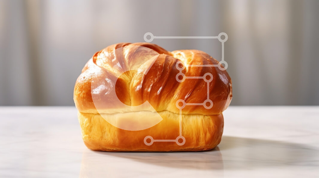 Σετ των 2 Intra Συλλεκτικό Ξύλινο Παζλ Plywood  4mm - Χρυσό καφέ φραντζόλα ψωμιού σε μαρμάρινη επιφάνεια Σε Ξύλινο Κουτί - Διαστάσεις: 10x10 cm – 25 κομμάτια