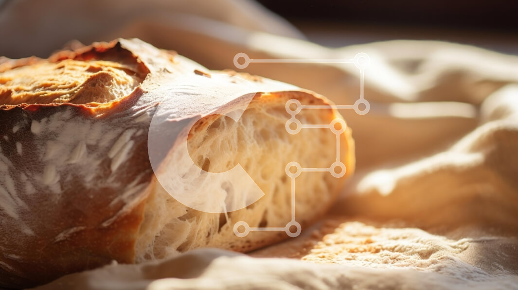 Σετ των 2 Intra Συλλεκτικό Ξύλινο Παζλ Plywood  4mm - Φρεσκοψημένο καρβέλι ψωμί σε ύφασμα Σε Ξύλινο Κουτί - Διαστάσεις: 10x10 cm – 25 κομμάτια