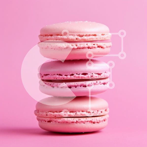 Σετ των 2 Intra Συλλεκτικό Ξύλινο Παζλ Plywood  4mm - Στοίβα από ροζ μακαρόν σε ροζ φόντο Σε Ξύλινο Κουτί - Διαστάσεις: 10x10 cm – 25 κομμάτια