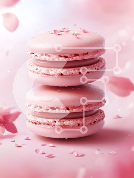 Σετ των 2 Intra Συλλεκτικό Ξύλινο Παζλ Plywood  4mm - Ροζ Macarons με Floral τόνους Σε Ξύλινο Κουτί - Διαστάσεις: 10x10 cm – 25 κομμάτια