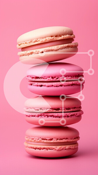 Intra Συλλεκτικό Ξύλινο Παζλ Plywood  4mm - Πολύχρωμα μακαρόν στοιβάζονται σε ροζ φόντο Σε Ξύλινο Κουτί - Διαστάσεις: 10x10 cm – 25 κομμάτια