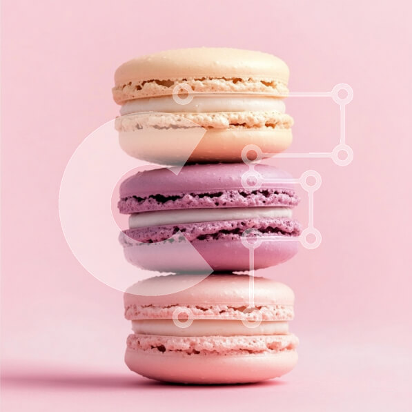 Σετ των 2 Intra Συλλεκτικό Ξύλινο Παζλ Plywood  4mm - Πολύχρωμα μακαρόν σε ροζ φόντο Σε Ξύλινο Κουτί - Διαστάσεις: 10x10 cm – 25 κομμάτια