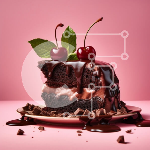 Σετ των 2 Intra Συλλεκτικό Ξύλινο Παζλ Plywood  4mm - Decadent κέικ σοκολάτας με κεράσια Σε Ξύλινο Κουτί - Διαστάσεις: 10x10 cm – 25 κομμάτια