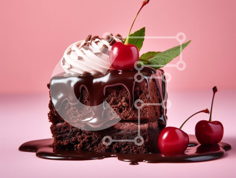 Σετ των 2 Intra Συλλεκτικό Ξύλινο Παζλ Plywood  4mm - Decadent κέικ σοκολάτας με κεράσια και δυόσμο Σε Ξύλινο Κουτί - Διαστάσεις: 10x10 cm – 25 κομμάτια