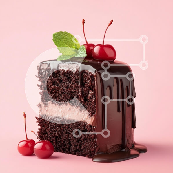 Σετ των 2 Intra Συλλεκτικό Ξύλινο Παζλ Plywood  4mm - Φέτα κέικ σοκολάτας με κεράσια Σε Ξύλινο Κουτί - Διαστάσεις: 10x10 cm – 25 κομμάτια