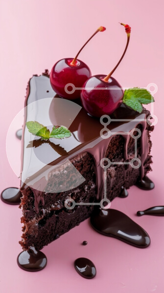 Intra Συλλεκτικό Ξύλινο Παζλ Plywood  4mm - Decadent κέικ σοκολάτας με κεράσια και δυόσμο Σε Ξύλινο Κουτί - Διαστάσεις: 10x10 cm – 25 κομμάτια