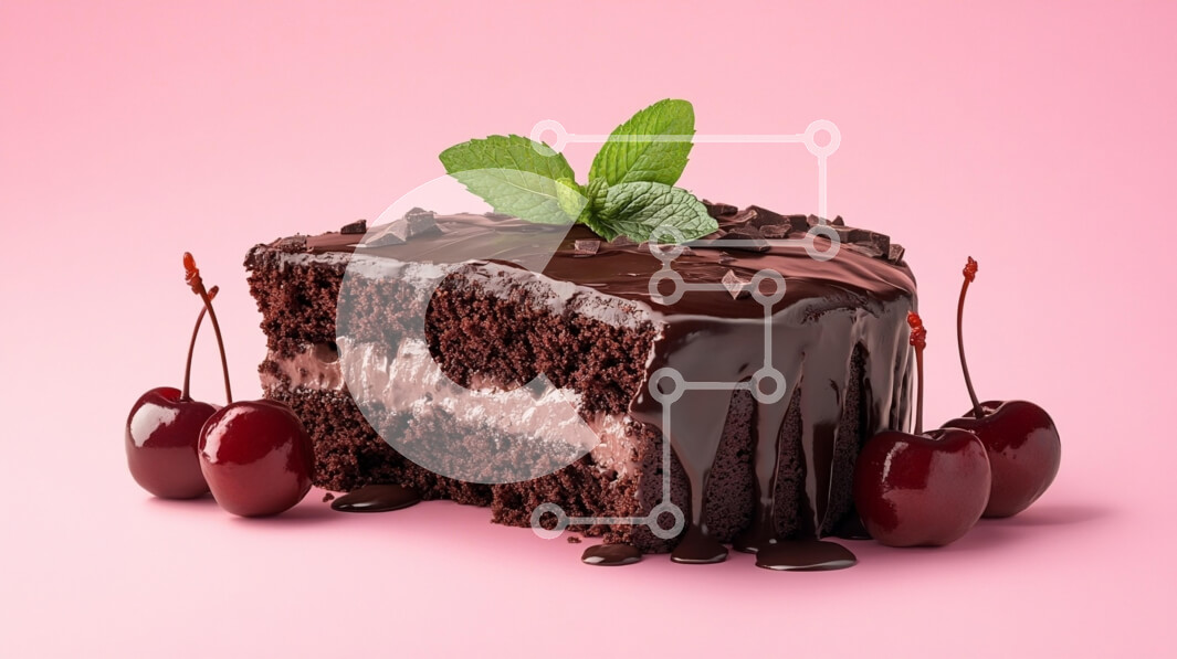 Σετ των 2 Intra Συλλεκτικό Ξύλινο Παζλ Plywood  4mm - Λαχταριστό κέικ σοκολάτας με κεράσια και δυόσμο Σε Ξύλινο Κουτί - Διαστάσεις: 10x10 cm – 25 κομμάτια