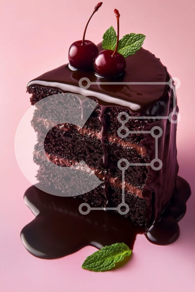 Σετ των 2 Intra Συλλεκτικό Ξύλινο Παζλ Plywood  4mm - Φέτα κέικ σοκολάτας Decadent Σε Ξύλινο Κουτί - Διαστάσεις: 10x10 cm – 25 κομμάτια