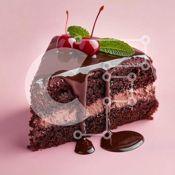 Σετ των 2 Intra Συλλεκτικό Ξύλινο Παζλ Plywood  4mm - Νόστιμη φέτα κέικ σοκολάτας με κεράσια Σε Ξύλινο Κουτί - Διαστάσεις: 10x10 cm – 25 κομμάτια