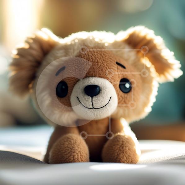 Intra Συλλεκτικό Ξύλινο Παζλ Plywood  4mm - Χαριτωμένη εικόνα ενός μικρού καφέ αρκουδάκι που κάθεται σε ένα κρεβάτι Σε Ξύλινο Κουτί - Διαστάσεις: 10x10 cm – 25 κομμάτια