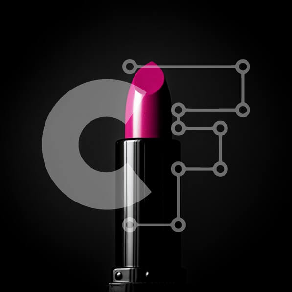 Σετ των 2 Intra Συλλεκτικό Ξύλινο Παζλ Plywood  4mm - Ζωντανό ροζ κραγιόν σε μαύρο φόντο Σε Ξύλινο Κουτί - Διαστάσεις: 10x10 cm – 25 κομμάτια