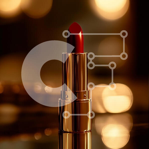 Σετ των 2 Intra Συλλεκτικό Ξύλινο Παζλ Plywood  4mm - Πολυτελές κόκκινο κραγιόν σε χρυσό φόντο Σε Ξύλινο Κουτί - Διαστάσεις: 10x10 cm – 25 κομμάτια