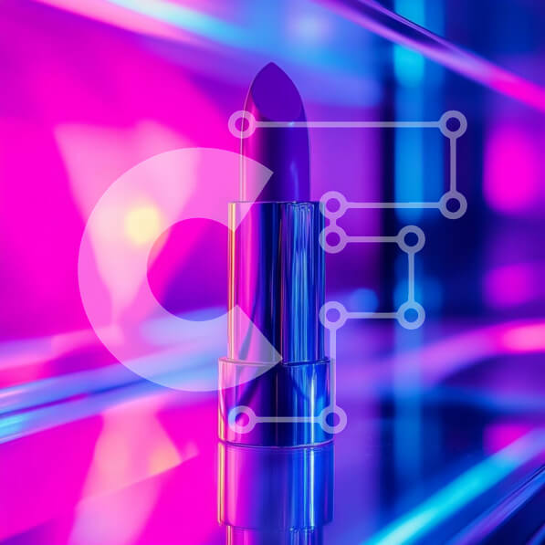 Σετ των 2 Intra Συλλεκτικό Ξύλινο Παζλ Plywood  4mm - Ζωντανό μωβ κραγιόν σε ανακλαστική επιφάνεια Σε Ξύλινο Κουτί - Διαστάσεις: 10x10 cm – 25 κομμάτια