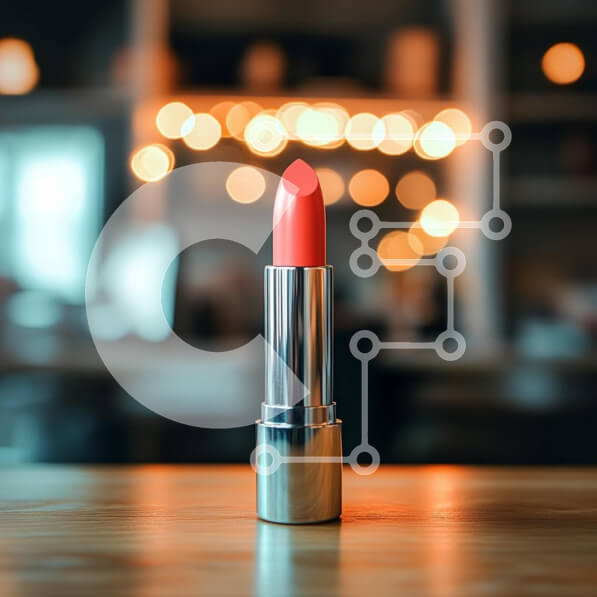 Σετ των 2 Intra Συλλεκτικό Ξύλινο Παζλ Plywood  4mm - Κομψό κραγιόν σε ξύλινη επιφάνεια με φόντο Bokeh Σε Ξύλινο Κουτί - Διαστάσεις: 10x10 cm – 25 κομμάτια