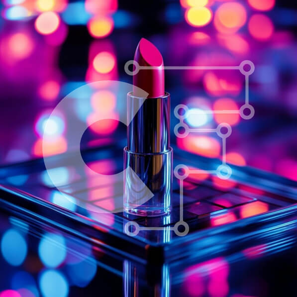 Σετ των 2 Intra Συλλεκτικό Ξύλινο Παζλ Plywood  4mm - Ζωντανό ροζ κραγιόν ενάντια στα πολύχρωμα φώτα Σε Ξύλινο Κουτί - Διαστάσεις: 10x10 cm – 25 κομμάτια