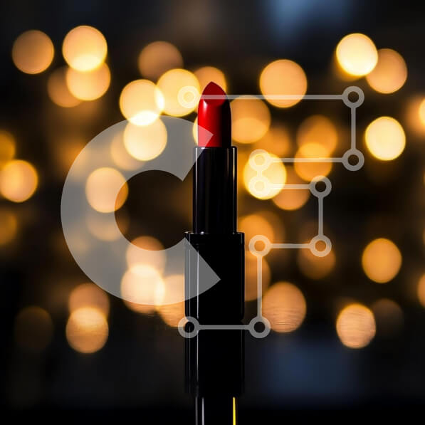 Σετ των 2 Intra Συλλεκτικό Ξύλινο Παζλ Plywood  4mm - Κόκκινο κραγιόν σε φόντο Bokeh Σε Ξύλινο Κουτί - Διαστάσεις: 10x10 cm – 25 κομμάτια