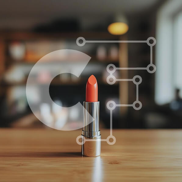 Σετ των 2 Intra Συλλεκτικό Ξύλινο Παζλ Plywood  4mm - Πορτοκαλί κραγιόν σε ξύλινο τραπέζι Σε Ξύλινο Κουτί - Διαστάσεις: 10x10 cm – 25 κομμάτια