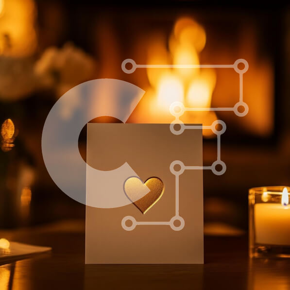 Intra Συλλεκτικό Ξύλινο Παζλ Plywood  4mm - Άνετη ευχετήρια κάρτα με χρυσή καρδιά Σε Ξύλινο Κουτί - Διαστάσεις: 10x10 cm – 25 κομμάτια