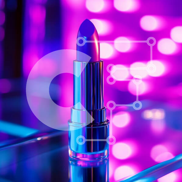 Σετ των 2 Intra Συλλεκτικό Ξύλινο Παζλ Plywood  4mm - Ζωντανό μωβ κραγιόν με πολύχρωμο φόντο Bokeh Σε Ξύλινο Κουτί - Διαστάσεις: 10x10 cm – 25 κομμάτια