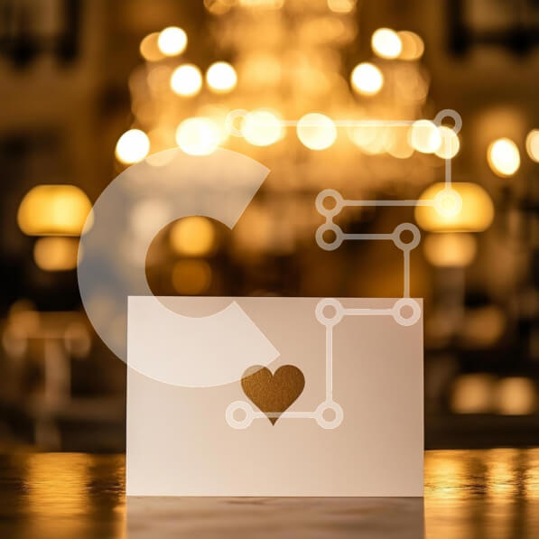 Intra Συλλεκτικό Ξύλινο Παζλ Plywood  4mm - Κομψή κάρτα με χρυσή καρδιά σε ξύλινη επιφάνεια Σε Ξύλινο Κουτί - Διαστάσεις: 10x10 cm – 25 κομμάτια