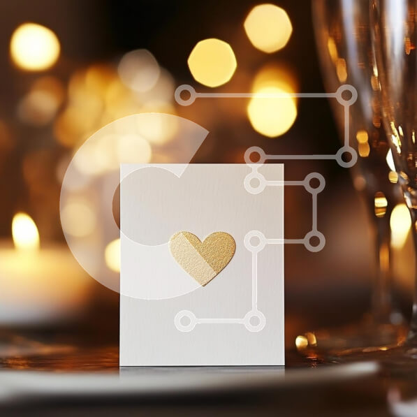 Intra Συλλεκτικό Ξύλινο Παζλ Plywood  4mm - Διακοσμητική κάρτα με χρυσή καρδιά Σε Ξύλινο Κουτί - Διαστάσεις: 10x10 cm – 25 κομμάτια