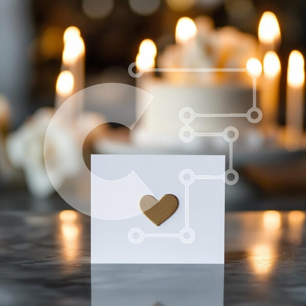 Intra Συλλεκτικό Ξύλινο Παζλ Plywood  4mm - Κομψή κάρτα με χρυσή καρδιά σε μαρμάρινη επιφάνεια Σε Ξύλινο Κουτί - Διαστάσεις: 10x10 cm – 25 κομμάτια