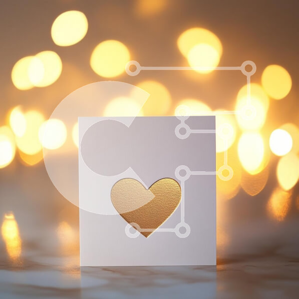 Intra Συλλεκτικό Ξύλινο Παζλ Plywood  4mm - Κομψή κάρτα καρδιάς με ζεστά φώτα φόντου Σε Ξύλινο Κουτί - Διαστάσεις: 10x10 cm – 25 κομμάτια