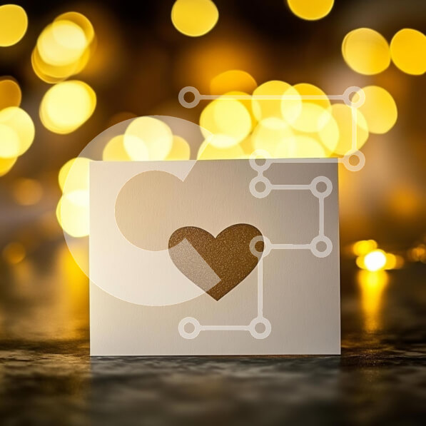 Intra Συλλεκτικό Ξύλινο Παζλ Plywood  4mm - Ευχετήρια κάρτα με Glitter Heart και φώτα Bokeh Σε Ξύλινο Κουτί - Διαστάσεις: 10x10 cm – 25 κομμάτια