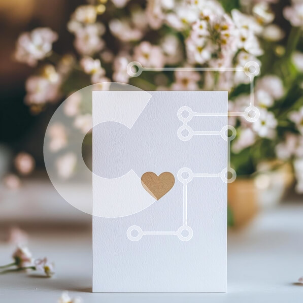 Intra Συλλεκτικό Ξύλινο Παζλ Plywood  4mm - Μινιμαλιστική κάρτα αγάπης με σύμβολο καρδιάς Σε Ξύλινο Κουτί - Διαστάσεις Puzzle: 10x10 cm – 25 κομμάτια