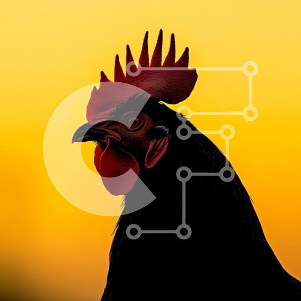 Intra Συλλεκτικό Ξύλινο Παζλ Plywood  4mm - Σιλουέτα ενός κόκορα σε κίτρινο φόντο Σε Ξύλινο Κουτί - Διαστάσεις: 10x10 cm – 25 κομμάτια