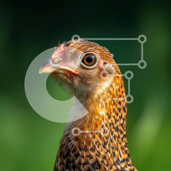 Intra Συλλεκτικό Ξύλινο Παζλ Plywood  4mm - Κοντινό πλάνο ενός πολύχρωμου πουλιού με λεπτομερές φτέρωμα Σε Ξύλινο Κουτί - Διαστάσεις: 10x10 cm – 25 κομμάτια