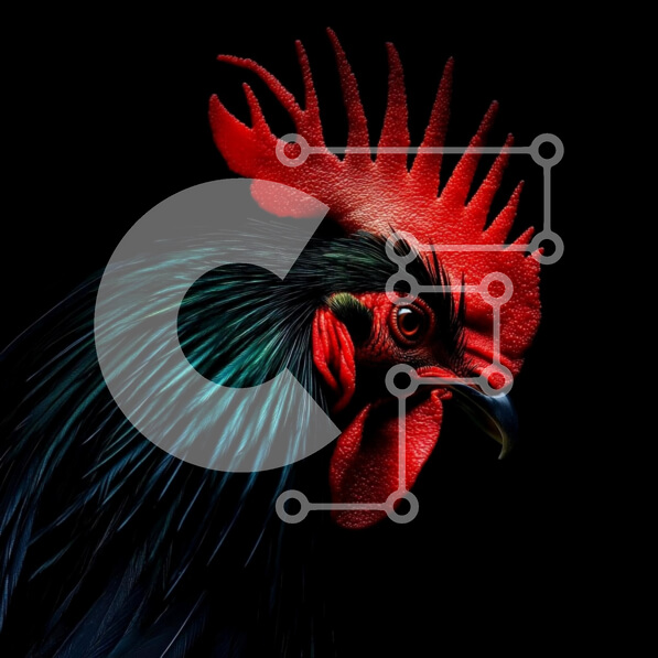 Intra Συλλεκτικό Ξύλινο Παζλ Plywood  4mm - Κοντινό πλάνο ενός κόκορα με κόκκινη χτένα Σε Ξύλινο Κουτί - Διαστάσεις: 10x10 cm – 25 κομμάτια