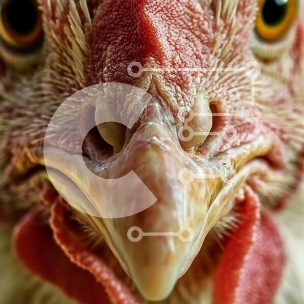 Intra Συλλεκτικό Ξύλινο Παζλ Plywood  4mm - Κοντινό πλάνο του κεφαλιού του κοτόπουλου Σε Ξύλινο Κουτί - Διαστάσεις: 10x10 cm – 25 κομμάτια