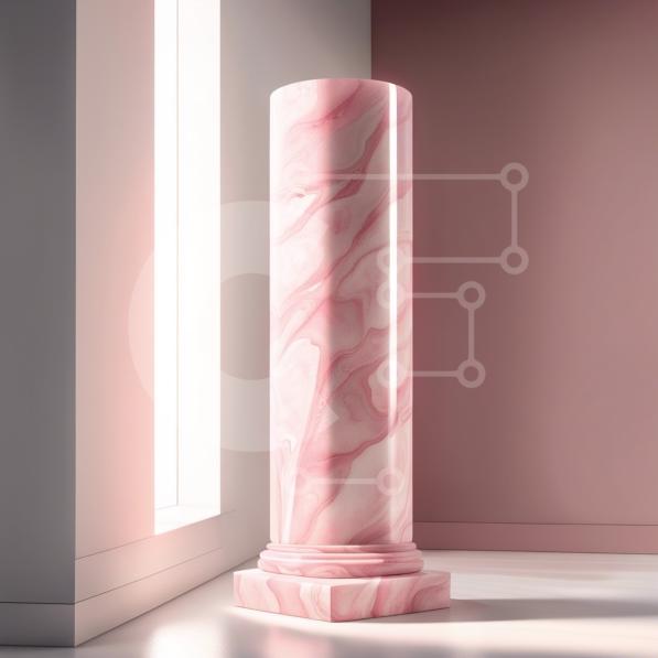 Intra Συλλεκτικό Ξύλινο Παζλ Plywood  4mm - Εκπληκτική εικόνα μιας ροζ μαρμάρινης στήλης σε ένα όμορφα σχεδιασμένο δωμάτιο Σε Ξύλινο Κουτί - Διαστάσεις Puzzle: 10x10 cm – 25 κομμάτια