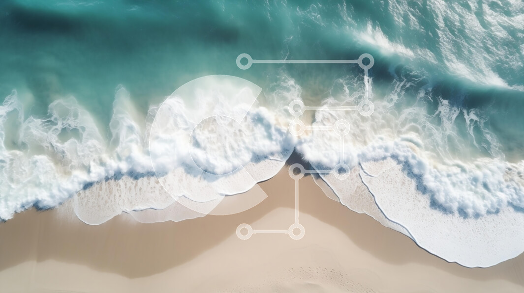 Intra Συλλεκτικό Ξύλινο Παζλ Plywood  4mm - Εναέρια άποψη των κυμάτων του ωκεανού που συντρίβονται στην αμμώδη παραλία Σε Ξύλινο Κουτί - Διαστάσεις Puzzle: 10x10 cm – 25 κομμάτια