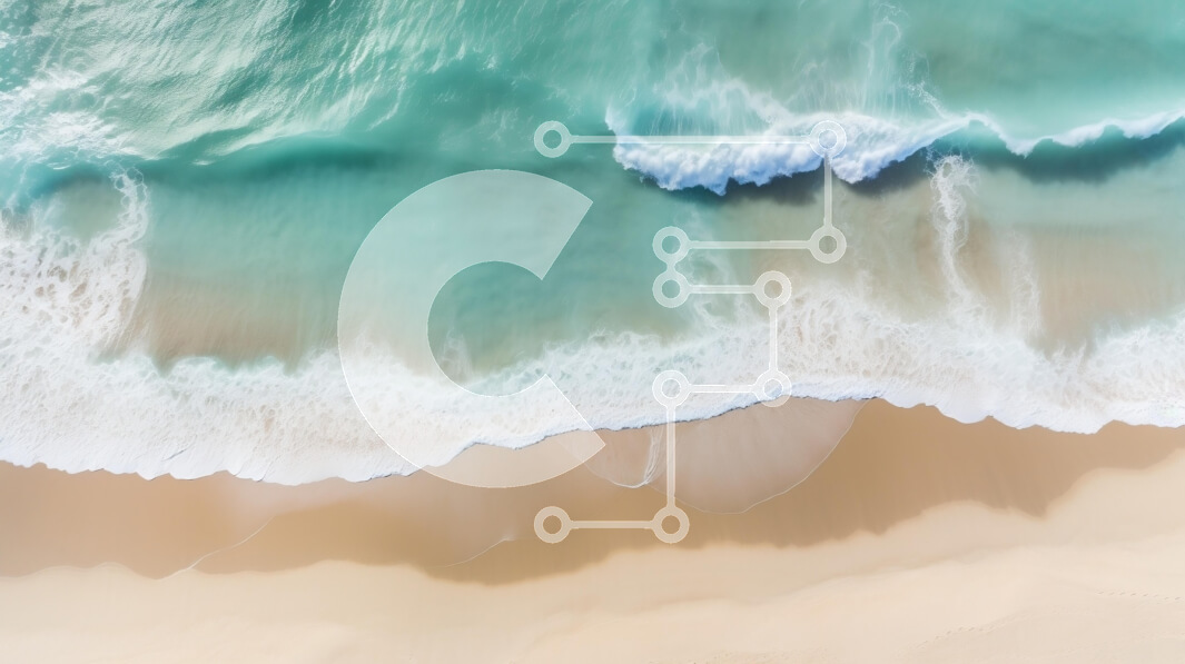 Intra Συλλεκτικό Ξύλινο Παζλ Plywood  4mm - Αεροφωτογραφία του Τυρκουάζ Ωκεανού και της Αμμώδους Παραλίας Σε Ξύλινο Κουτί - Διαστάσεις Puzzle: 10x10 cm – 25 κομμάτια