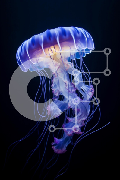 Σετ των 2 Intra Συλλεκτικό Ξύλινο Παζλ Plywood  4mm - Λαμπερή μέδουσα στα σκοτεινά νερά Σε Ξύλινο Κουτί - Διαστάσεις: 10x10 cm – 25 κομμάτια