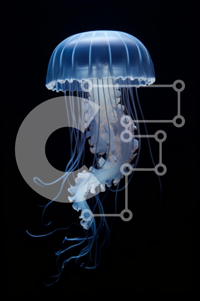 Σετ των 2 Intra Συλλεκτικό Ξύλινο Παζλ Plywood  4mm - Ημιδιάφανη μέδουσα στα σκοτεινά νερά Σε Ξύλινο Κουτί - Διαστάσεις: 10x10 cm – 25 κομμάτια