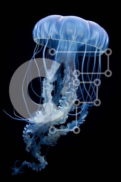 Σετ των 2 Intra Συλλεκτικό Ξύλινο Παζλ Plywood  4mm - Μέδουσες στα σκοτεινά νερά Σε Ξύλινο Κουτί - Διαστάσεις: 10x10 cm – 25 κομμάτια