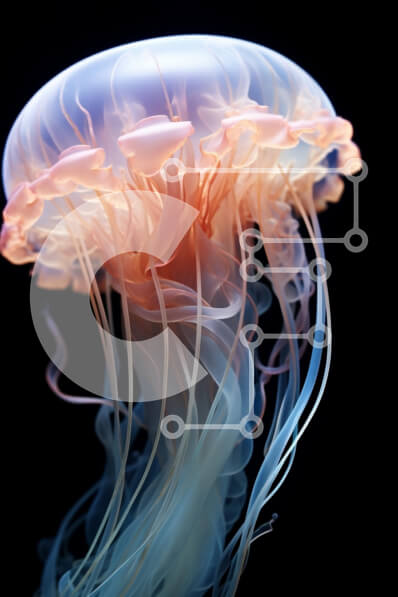 Σετ των 2 Intra Συλλεκτικό Ξύλινο Παζλ Plywood  4mm - Χαριτωμένη μέδουσα σε αιθέριο φως Σε Ξύλινο Κουτί - Διαστάσεις: 10x10 cm – 25 κομμάτια