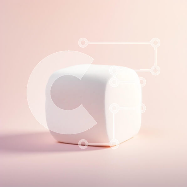 Intra Συλλεκτικό Ξύλινο Παζλ Plywood  4mm - Μονό λευκό Marshmallow σε ροζ φόντο Σε Ξύλινο Κουτί - Διαστάσεις: 10x10 cm – 25 κομμάτια