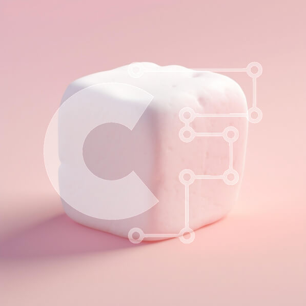 Intra Συλλεκτικό Ξύλινο Παζλ Plywood  4mm - Μονό Marshmallow σε ροζ φόντο Σε Ξύλινο Κουτί - Διαστάσεις: 10x10 cm – 25 κομμάτια